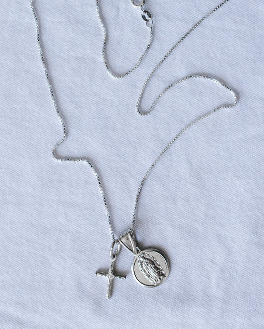 MARY & CROSS NECKLACE