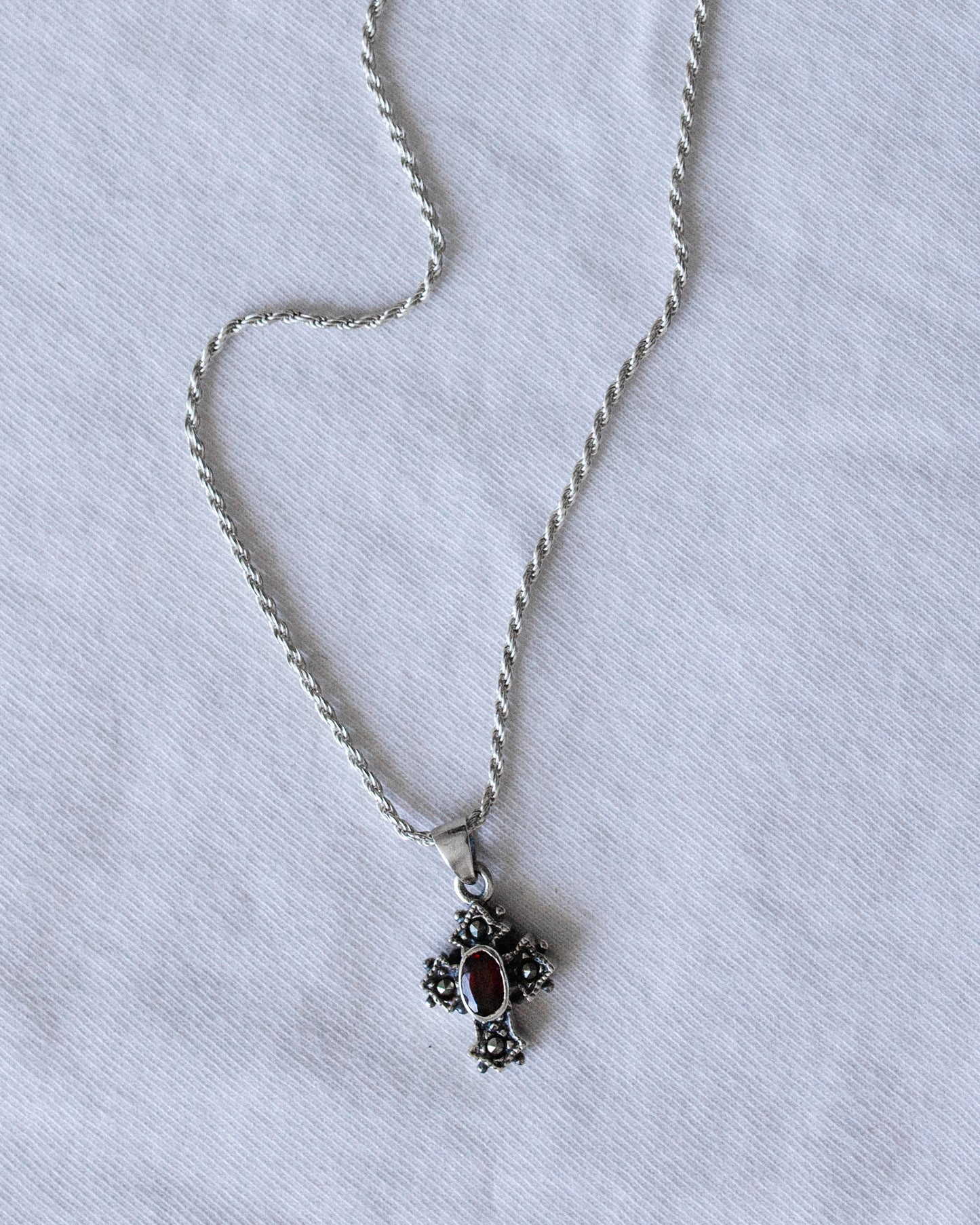 RUBY CROSS NECKLACE