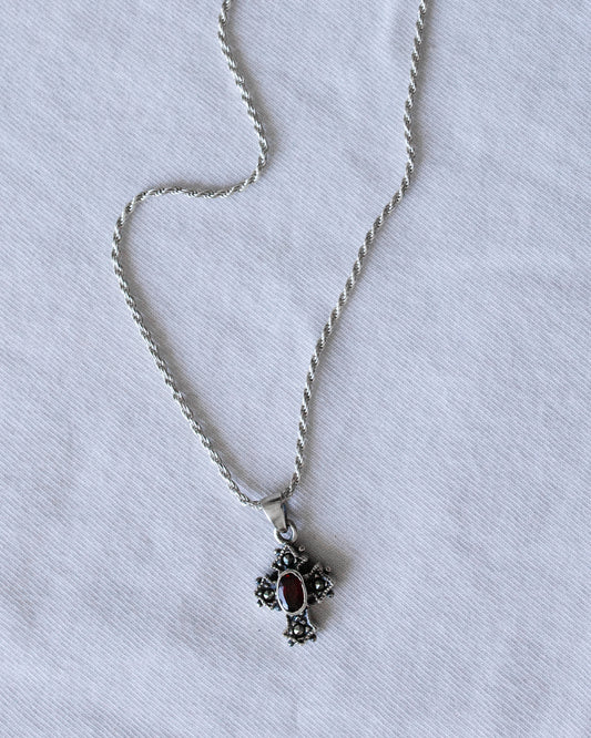 RUBY CROSS NECKLACE